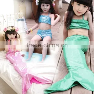 S64832A Beautiful Baby Girl Mermaid Swimwear 2pcs Swimsuits thumbnail-1