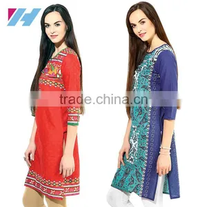 Kurta Wholesale Clothing Printed Long Cotton Kurta thumbnail-2