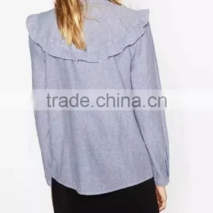 Runwaylover EY2360B Women Embroidery Blouses Floral Vintage Loose Office Linen Tops Ladies Shirts thumbnail-3