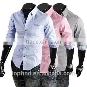 Yiwu Factory Directly Supply Hot Sale 2016 Slim Fit Long Sleeve Three Colors Turkish Cotton Shirt for Men thumbnail-3