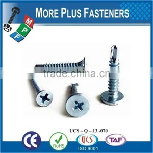 Made In Taiwan BDS Thread Type Countersunk Flat Head Cross Recessed Phillips Flat Head Self Drilling Screw thumbnail-1