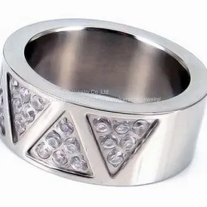 Silver Diamond Stainless Steel Ladies Finger Ring For Girls thumbnail-2