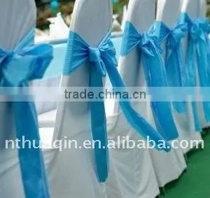 Light Blue Satin Sash for Polyester Banquet Chair Cover Good Market Satin Sash thumbnail-1