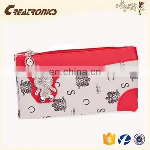 CR Low MOQ Requirements Multicolor Surface Inlaid Lovely Little Bear Black Stylish Noble Women's Wallets thumbnail-2