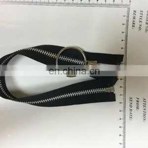 5# Black Tape Slider and Big Ring Puller Metal Zipper thumbnail-2