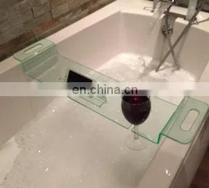 Acrylic Bath Tub Caddy Bathtub Caddy Tray With Ipad Storage Holder thumbnail-2