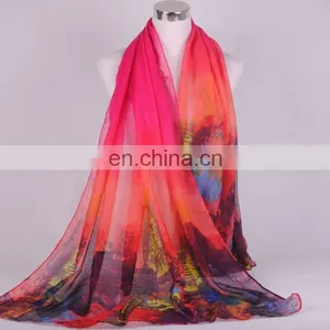 Fashionable Custom Printed Cheap Stock Wholesale Voile Scarf thumbnail-2