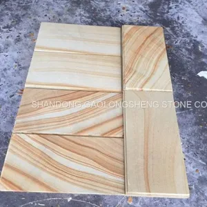 Yellow Rainbow Sandstone, Yellow Landscaping Sandstone,yellow Teak Wood Sanstone, Yellow Wooden Sandstone thumbnail-1