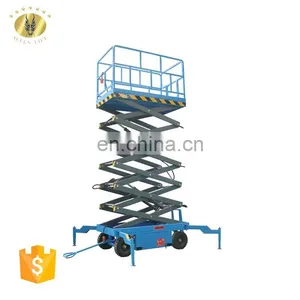7LSJY Shandong SevenLift 20 Meter High Rise Manual Towable Hydraulic Raising Scissor Lift Working Platform thumbnail-1