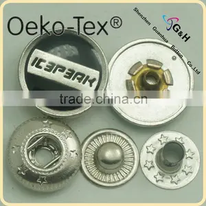 Alloy Cap With Buttom 3 Parts Brass Press Snap Button thumbnail-1