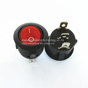 20mm Round Switch Button 4 / 3 / 2 Pin Two Gear Three Gear KCd1 Small Power Ship Switch With Light thumbnail-3