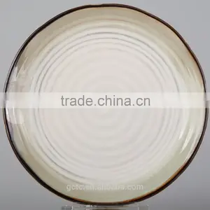 Reactive Glaze Stoneware Dinner Plate With White thumbnail-1
