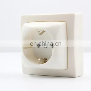 Yaki Hot Selling Wall Socket Universal Contracted Switch White Copper Accessories French Standard Socket Wall Socket thumbnail-3