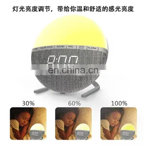 Colorful Round Sleep Lamp Bedside Electronic Clock Led Night Light Atmosphere Digital Alarm Clock thumbnail-5