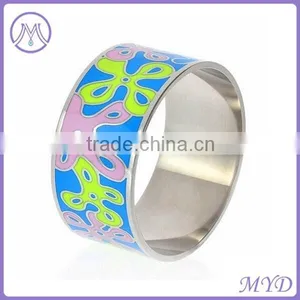 European Fashion Stainless Steel Enamel Cloisonne Bangle thumbnail-4