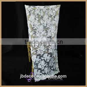 C174F1 White Elegant Chair Sashes Lace Chair Covers Wedding thumbnail-1