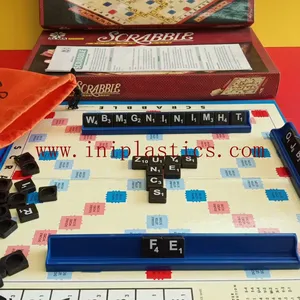 Item:scrabbles Components: 1x4c Printed Box, 1 Manual, 100 Black Tiles, 100 White Tiles, 4 Racks, 1 2 Folded Board, 2 String Bags thumbnail-3
