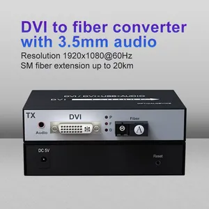 DVI to Fiber Extender up to 20KM With Audio 1080P thumbnail-2