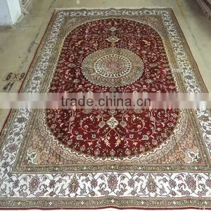6X9ft Handmade Silk Persian Carpets and Cheap Cotton Rugs thumbnail-1