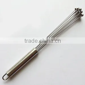 Amazon Hot New Model 12inch Manual Stainless Steel Ball Egg Whisk Kitchen Whisk Tools Egg Beater thumbnail-5