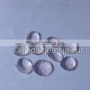 Good Quality Rose Quartz Rose Cut Flat Cabochons 10 To 15 mm thumbnail-1