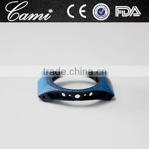 Customized Blue 3D Surface Black Striped Side Carbon Fiber Watch Case Set for Man Watches thumbnail-6