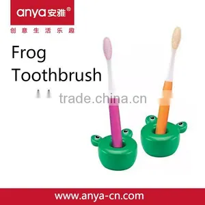 D722 Frog Shape Cute Kid Toothbrush Holder Toilet Brush Holder Plastic Toothbrush Holder thumbnail-1