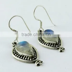 Rainbow Moonstone 925 Sterling Silver Earring thumbnail-1