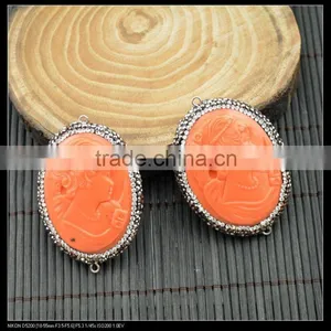 Wholesale LFD-0030B Mixed Color Cameo Pave Rhinestone Crystal Connector Beads Jewelry Making thumbnail-2