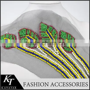 Pearl Lace Patch/Colorful Beaded Sew Lace Patch thumbnail-1