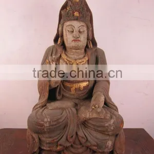 Chinese Antique Wooden Dancing Buddha Statu thumbnail-1