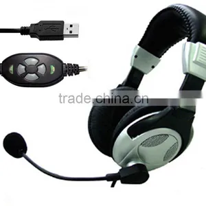 ew USB Interface Computer Stereo Headphone Headset + Microphone thumbnail-1
