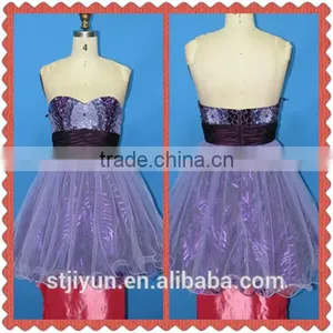 China Homecoming Dresses Purple Short Puffy Evening Dress Wholesale thumbnail-1