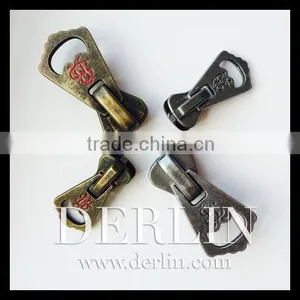 Auto Lock Custom OEM Logo Branded Debossed Zipper Slider thumbnail-2