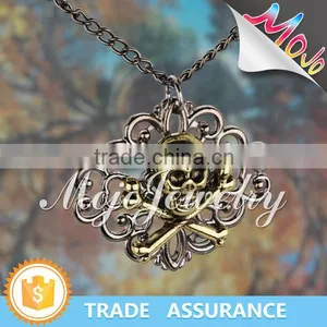 Punk Style Zinc Alloy Huge Head Skeleton Pendant Necklace thumbnail-1