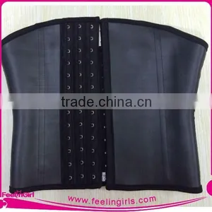 Plus Size Black Steel Boning Underbust Latex Corset Waist Training Factory Price thumbnail-4
