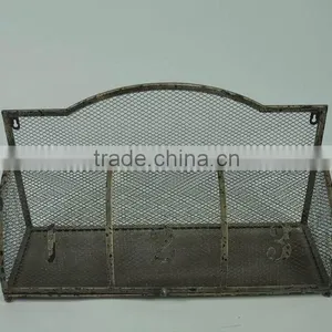 Vintage Style Decorative Wall Metal Cage Shelf thumbnail-1