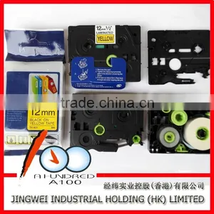 12mm TZe Label Tape Cartridge for Compatible Brother P-touch Label Printer Black on Yellow TZe-631 thumbnail-1