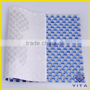 New Fashion Blue Hot Fix 8*8 Glass Crystal Rhinestone Sheet for Bags thumbnail-2