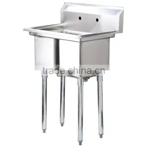 Freestanding Restaurant Kitchen 2 Two Compartment Commercial Stainless Steel Sink for US Catering thumbnail-4