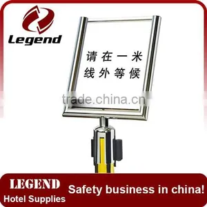Black Powder Coating Bank Queue Control Barrier With Sign Holder thumbnail-4