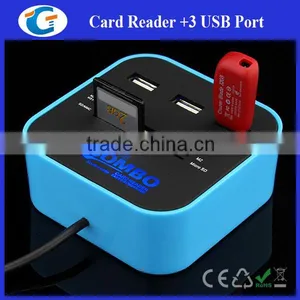 Card Reader 3 Ports 2.0 USB Charger Hub for Laptop thumbnail-3