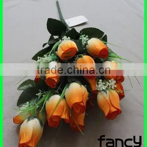 18 Heads Fatory Making Artificial Flower Rose Bud Silk Rose Bud thumbnail-1