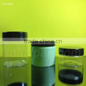 56mm Round Plastic Jar With Black Lid/silver Lid thumbnail-1