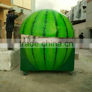 Watermelon Trailor Purely Hand Made Outdoor Fiberglass High Glossy Juice Bar Kiosk/food Kiosk/coffee Kiosk Design thumbnail-2