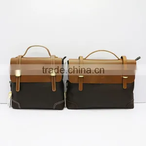 High Quality European Style Portable Briefcase Coffee Real Leather Men's Shoulder Bag thumbnail-6