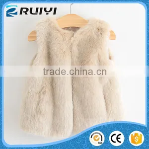 Kids Clothes, Light Pink Fur Vest Sale, Factory Rabbit Fur Vest thumbnail-4