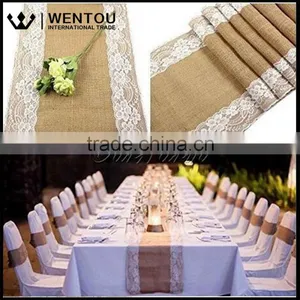 Rustic Lace Burlap Table Runner thumbnail-2