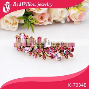 Wholesale Fashionable Gold Metal Rhinestone Hair Barrettes thumbnail-3