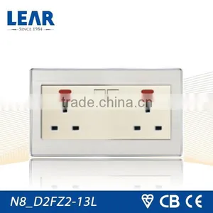 N8 Series Wall Switch 13A 2 Gang Switched Socket With Neon thumbnail-1